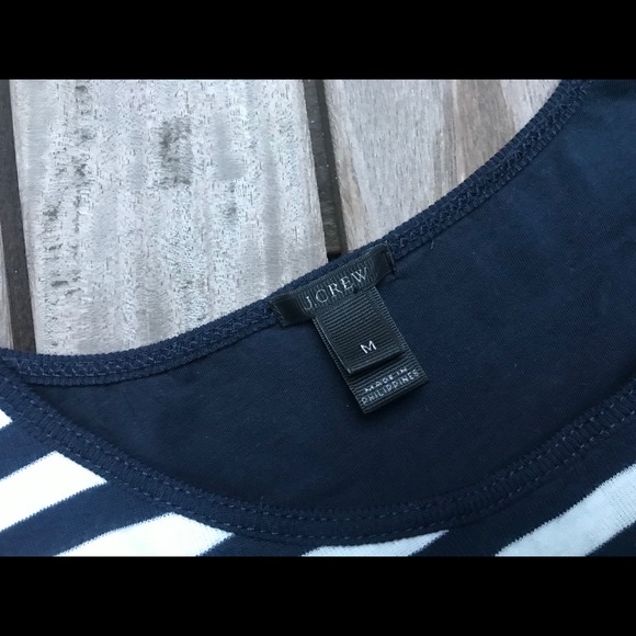 J. CREW Thick Cotton Navy & White Striped Tank - Picture 4 of 4